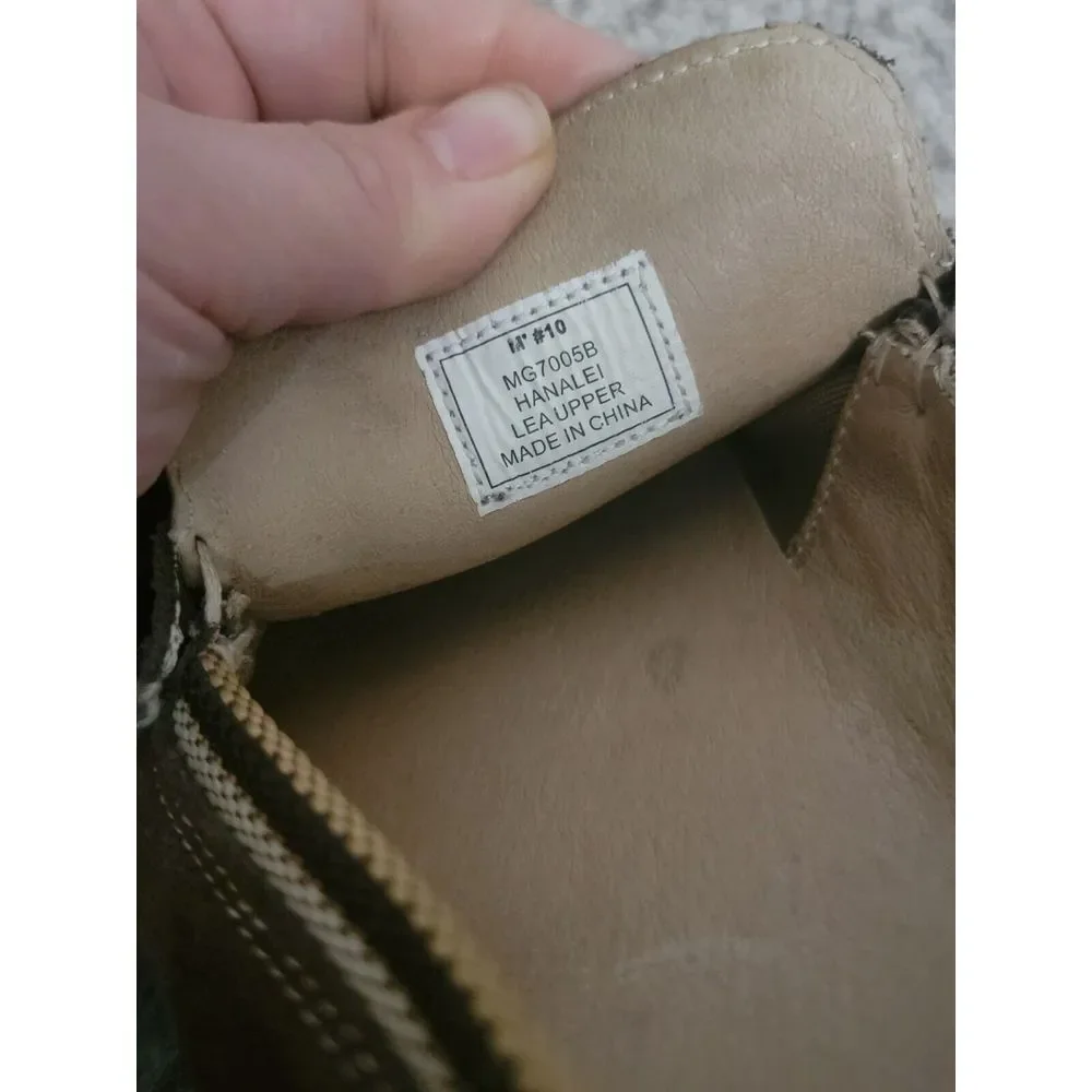 Margaritaville Brown Leather‎ Suede Boat Shoes Slip on Loafers Size 10 Mens